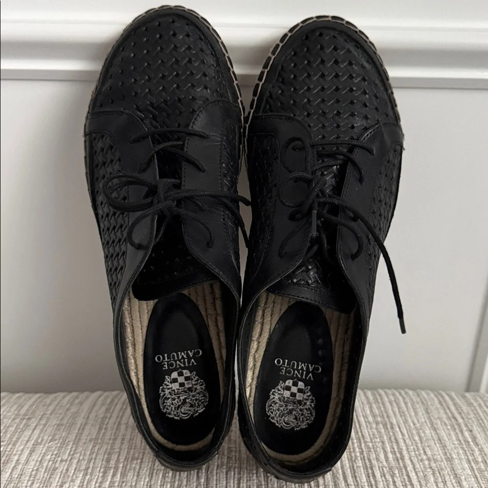 Black Espadrille Lace-Up Shoes